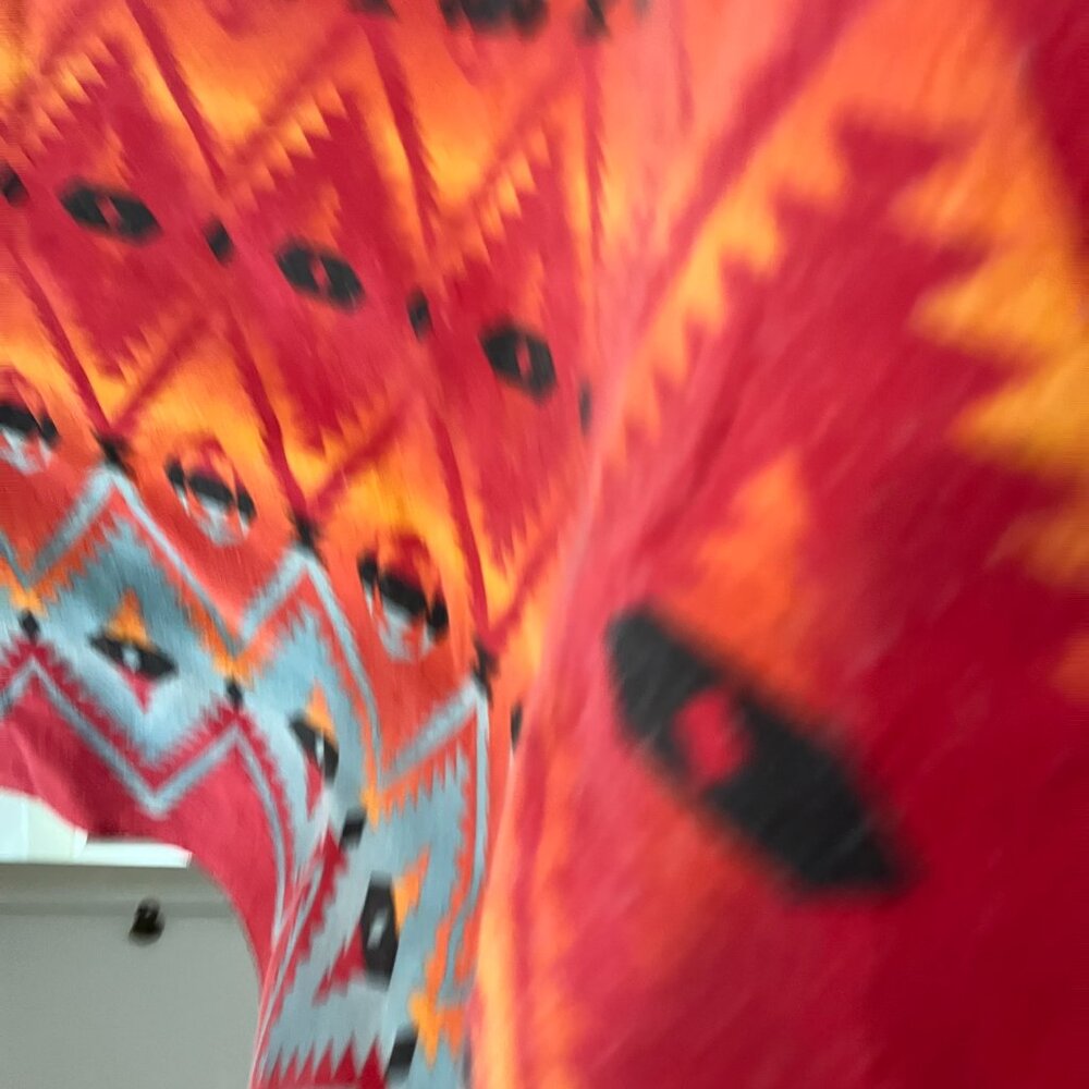 Vintage Adirondack Blanket 1970s Cabin Core Printed Fabric (82x69) Southwest - Picture 4 of 7